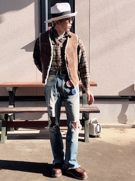 「アイテム（ベスト）」を使った、AITOさん（メンズ・168cm・20代）の冬コーディネート