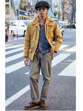 「sot（ソット）のアイテム」を使った、AITOさん（メンズ・168cm）の冬コーディネート