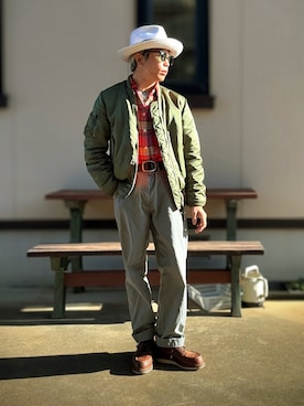 「アイテム（ウォレットチェーン）」を使った、AITOさん（メンズ・168cm）の冬コーディネート