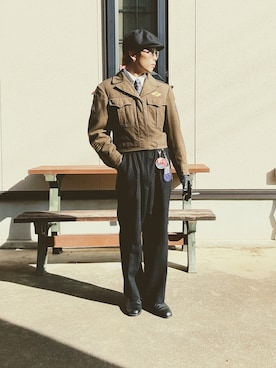 「schott(ショット)のアイテム」を使った、AITOさん(メンズ・168cm)の冬コーディネート