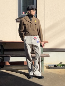 「アイテム（キャスケット）」を使った、AITOさん（メンズ・168cm）の秋コーディネート