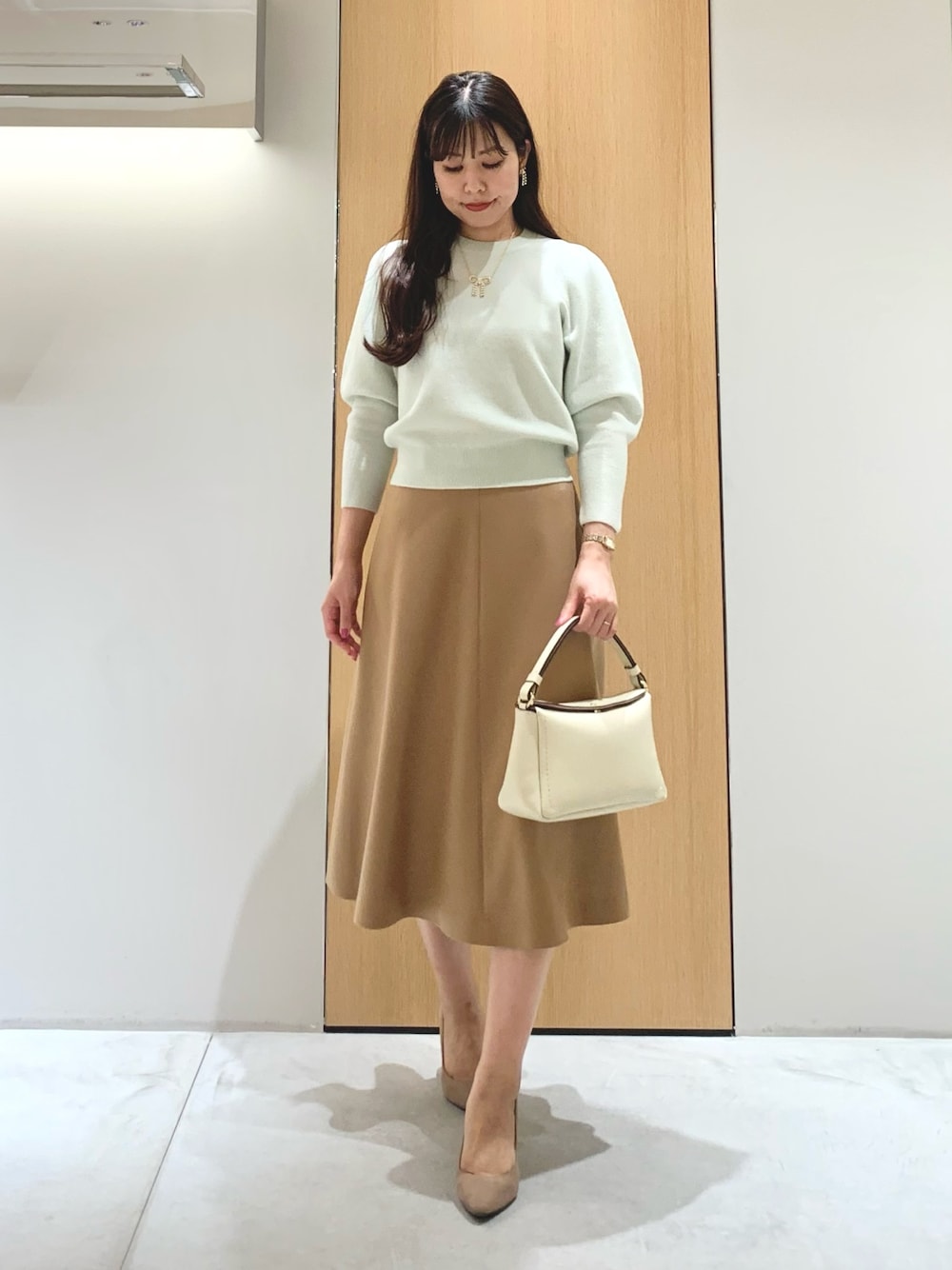 【新品】アナイ　ストレッチボタニーベルトバックルスカート　ANAYI 楽天市場】【SALE／50%OFF】ストレッチボタニーベルトバックル