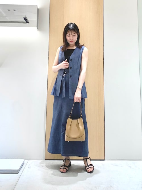 ベスト ジレ 「セットアップ対応商品」シャンブレーペプラムジレ レディース セール】【セットアップ対応商品】シャンブレーペプラムジレ