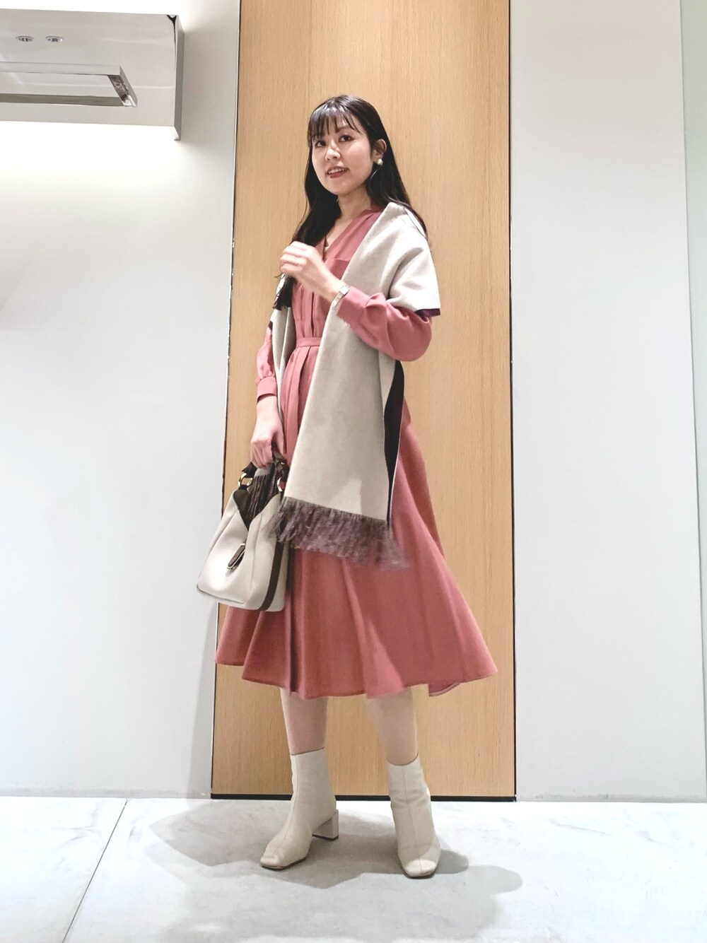 アナイ 2023s ポケット ウール ベルト フレアワンピース 36 アナイ