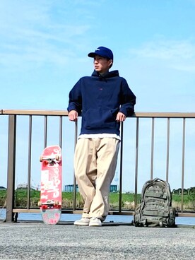 キャップを使った スケボースタイル のメンズ人気ファッションコーディネート Wear