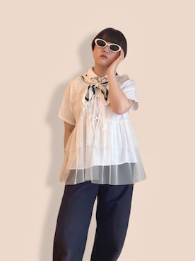 「RETRO GIRL（レトロガール）のアイテム」を使った、ふじたゆきさん（レディース・150cm）の夏コーディネート
