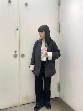 「SENSE OF PLACE by URBAN RESEARCH（センスオブプレイスバイアーバンリサーチ）のアイテム（テーラードジャケット）」を使った、eeeat33さん（レディース・157cm）の冬コーディネート
