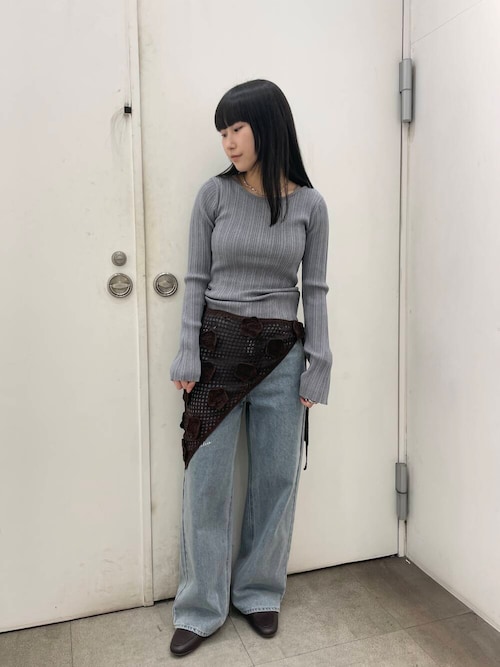 セール】ストラップラウンドネックセーター（ニット/セーター