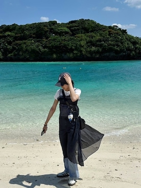 「WOOALONG（ウアロン）のアイテム（帽子）」を使った、kohakuさん（レディース・160cm）の夏コーディネート