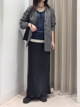 「KBF（ケイビーエフ）のアイテム（ジャケット/アウター）」を使った、wakaさん（レディース・162cm）の春コーディネート