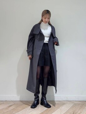 「アイテム（ステンカラーコート）」を使った、wakaさん（レディース・162cm）の秋コーディネート