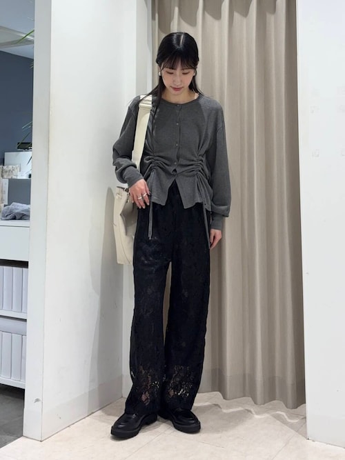 acka レースパンツ レース ワイドパンツ レディース シアー ウエストゴム