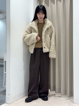 「SENSEOFPLACE」｜「アイテム（ジャケット/アウター）」を使った、wakaさん（レディース・162cm）の冬コーディネート