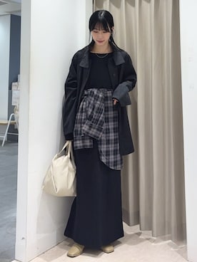 「アイテム（カバーオール）」を使った、wakaさん（レディース・162cm）の秋コーディネート