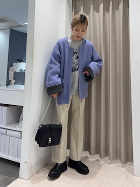 「ニットコート」｜「アイテム（ジャケット/アウター）」を使った、wakaさん（レディース・162cm）の冬コーディネート