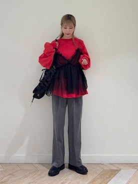 「SENSE OF PLACE by URBAN RESEARCH（センスオブプレイスバイアーバンリサーチ）のヴィンテージルーズスウェット（Tシャツ/カットソー）」を使った、wakaさん（レディース・162cm）の秋コーディネート