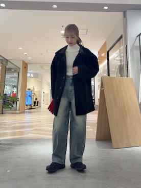 「アイテム（手袋、レッド系）」を使った、wakaさん（レディース・162cm）の秋コーディネート