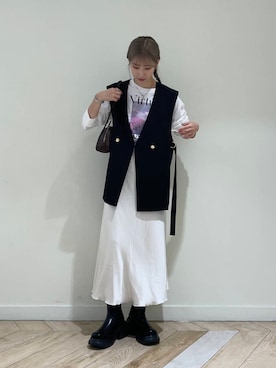 「SENSE OF PLACE by URBAN RESEARCH（センスオブプレイスバイアーバンリサーチ）の『消臭』サイドゴアボリュームソールブーツ（ブーツ）」を使った、wakaさん（レディース・162cm）の秋コーディネート