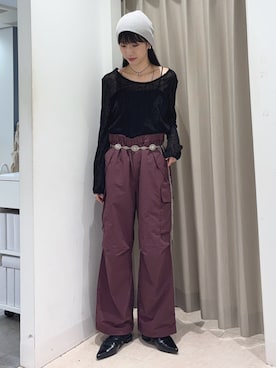 「初秋のパンツスタイル」｜「アイテム（カーゴパンツ）」を使った、wakaさん（レディース・162cm）の秋コーディネート