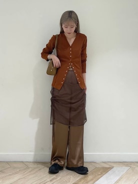 「SENSE OF PLACE by URBAN RESEARCH（センスオブプレイスバイアーバンリサーチ）のパッチワークVネックカーディガン（カーディガン/ボレロ）」を使った、wakaさん（レディース・162cm）の夏コーディネート