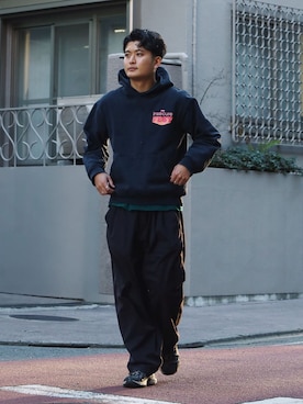 「アイテム（イヤリング）」を使った、Sasaki Daisukeさん（メンズ・175cm）の冬コーディネート