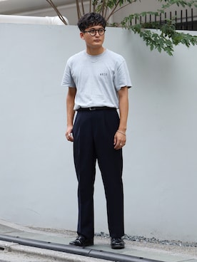 「アイテム（イヤーカフ）」を使った、Sasaki Daisukeさん（メンズ・175cm）の秋コーディネート