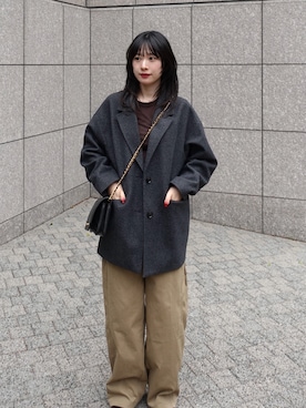 「GU（ジーユー）のアイテム（ジャケット/アウター）」を使った、tamakiさん（レディース・153cm）の春コーディネート