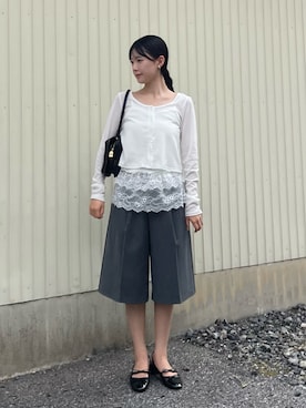 「アイテム（イヤリング）」を使った、tamakiさん（レディース・153cm）の秋コーディネート