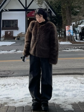 「アイテム（ヘアアクセサリー）」を使った、tamakiさん（レディース・153cm）の秋コーディネート