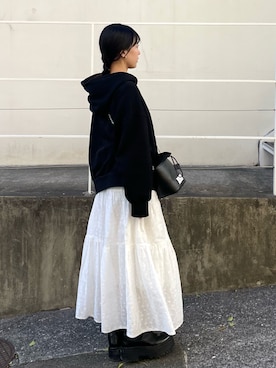 「アイテム（パーカー）」を使った、tamakiさん（レディース・153cm）の秋コーディネート