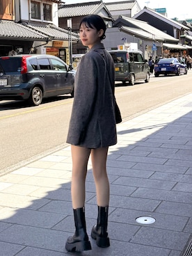 「厚底ブーツ」｜tamakiさん（レディース・153cm）の秋コーディネート