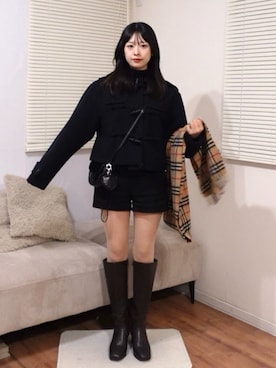 「アイテム（マフラー）」を使った、tamakiさん（レディース・153cm）の秋コーディネート