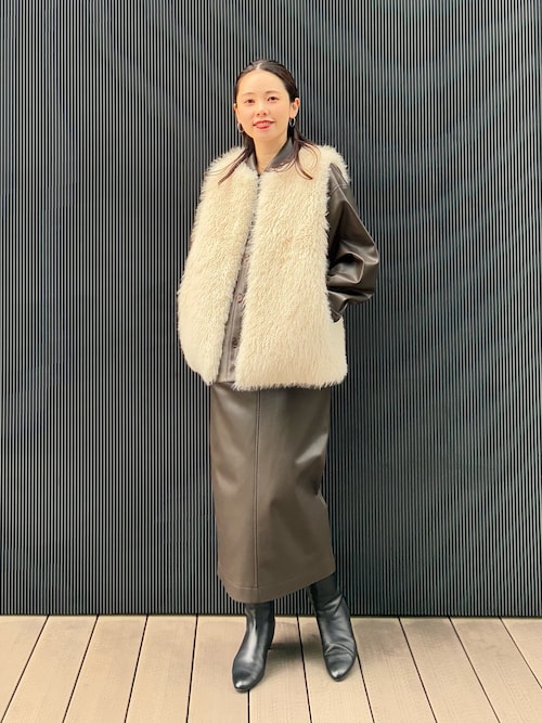 【NASOKASIR】Demi-Luxe BEAMS フェイクファー ジレ Demi-Luxe BEAMS（デミルクス ビームス） ベスト ジレ 「1/1値下げ