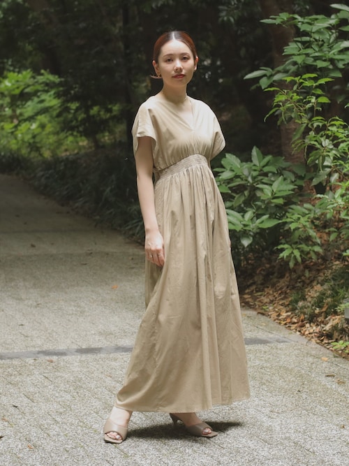 美品 マリハ 定価2.8万円 夏の光のドレス ギャザー ロング丈ワンピース 美品 マリハ 定価2.8万円 夏の光のドレス ギャザー ロング丈