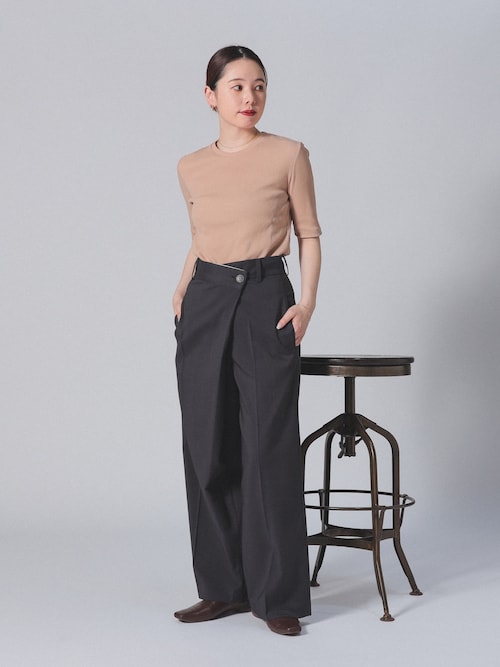 新品 別注 スタイリスト佐藤佳菜子×スローン クルーネック リブTシャツ 別注】スタイリスト佐藤佳菜子 × SLOANE / クルーネック リブT