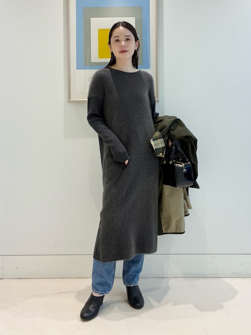 セール】【1/1値下げ】フラッフィ クルーネック ニット ワンピース