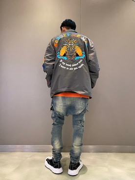 「ROYAL FLASH（ロイヤルフラッシュ）のアイテム（その他アウター）」を使った、そーふぃさん（メンズ・170cm）の秋コーディネート