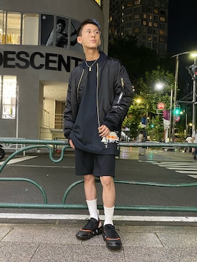 「MONCLER（モンクレール）のアイテム（ジャケット/アウター）」を使った、そーふぃさん（メンズ・170cm）の夏コーディネート