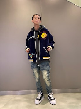 「ROYAL FLASH（ロイヤルフラッシュ）のアイテム（その他アウター）」を使った、そーふぃさん（メンズ・170cm）の秋コーディネート