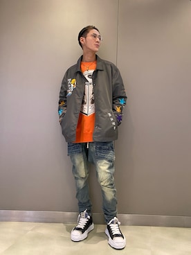 「ROYAL FLASH（ロイヤルフラッシュ）のアイテム（その他アウター）」を使った、そーふぃさん（メンズ・170cm）の秋コーディネート