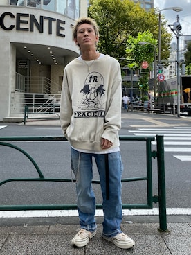「BOW WOW（バウワウ）のアイテム（デニムパンツ）」を使った、そーふぃさん（メンズ・170cm）の秋コーディネート