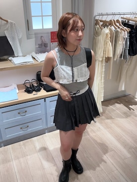 「mline（エムライン）のアイテム（シャツ/ブラウス）」を使った、maho302さん（レディース・160cm）の夏コーディネート