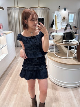 「mline（エムライン）のアイテム（シャツ/ブラウス）」を使った、maho302さん（レディース・160cm）の夏コーディネート