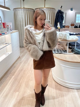 「アイテム（その他アウター、ブラウン系）」を使った、maho302さん（レディース・160cm）の秋コーディネート