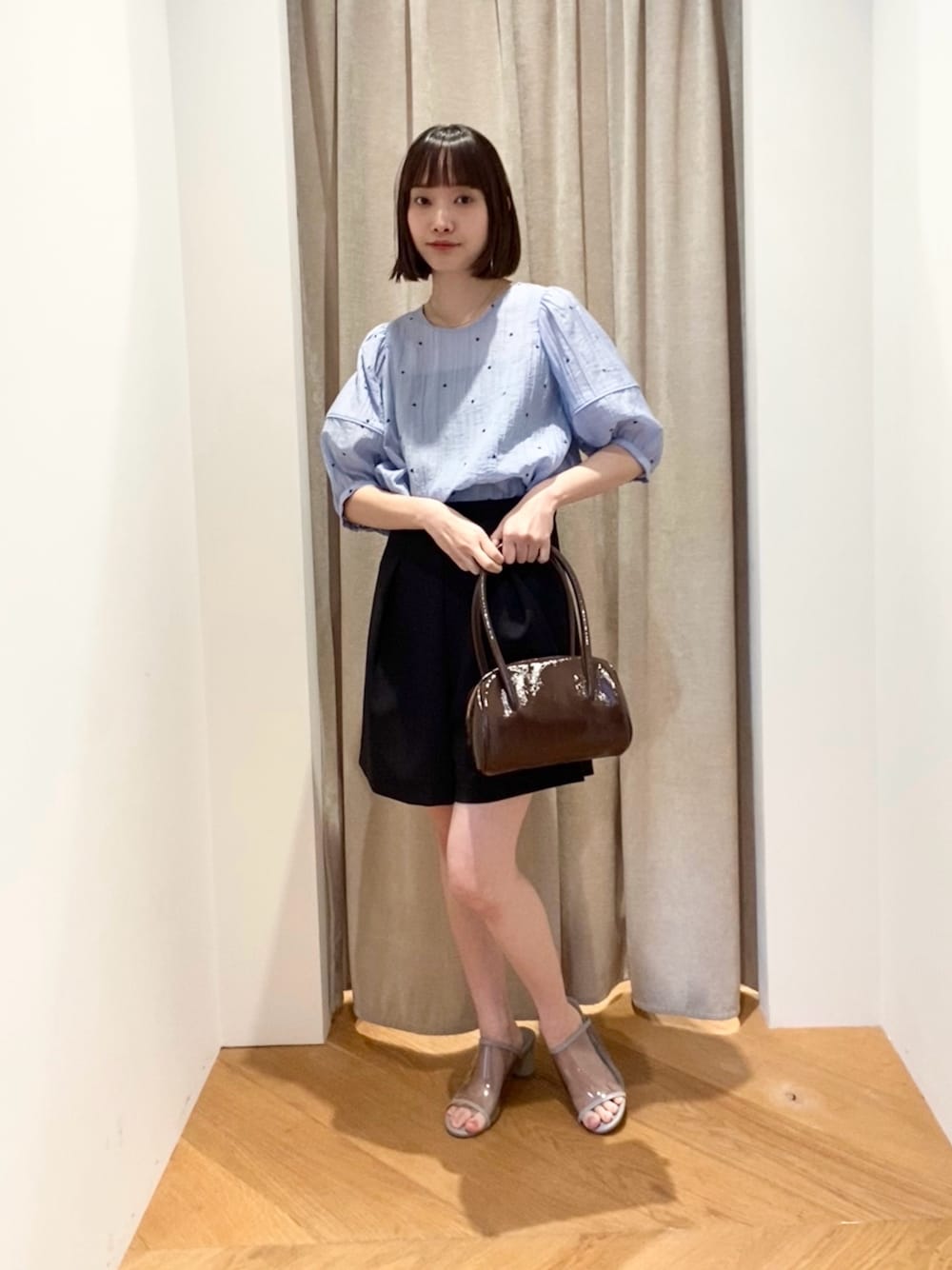 EMMEL REFINES エメルリファインズ ハートシシュウ ブラウス 黒 EMMEL REFINES＞EM ハートシシュウ 5SL ブラウス - ファッション