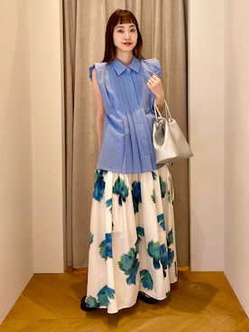 「EMMEL REFINES（エメルリファインズ）のアイテム（トップス）」を使った、笹原(sasahara)さん（レディース・153cm）の春コーディネート