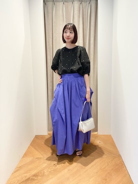 「EMMEL REFINES（エメルリファインズ）のアイテム」を使った、笹原(sasahara)さん（レディース・153cm）の夏コーディネート