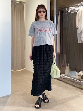 「EMMEL REFINES（エメルリファインズ）のアイテム（トップス）」を使った、笹原(sasahara)さん（レディース・153cm）の春コーディネート