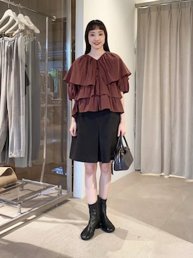 「EMMEL REFINES（エメルリファインズ）のアイテム」を使った、笹原(sasahara)さん（レディース・153cm）の夏コーディネート