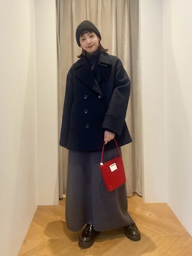 「アイテム（ピーコート）」を使った、笹原(sasahara)さん（レディース・153cm）の秋コーディネート